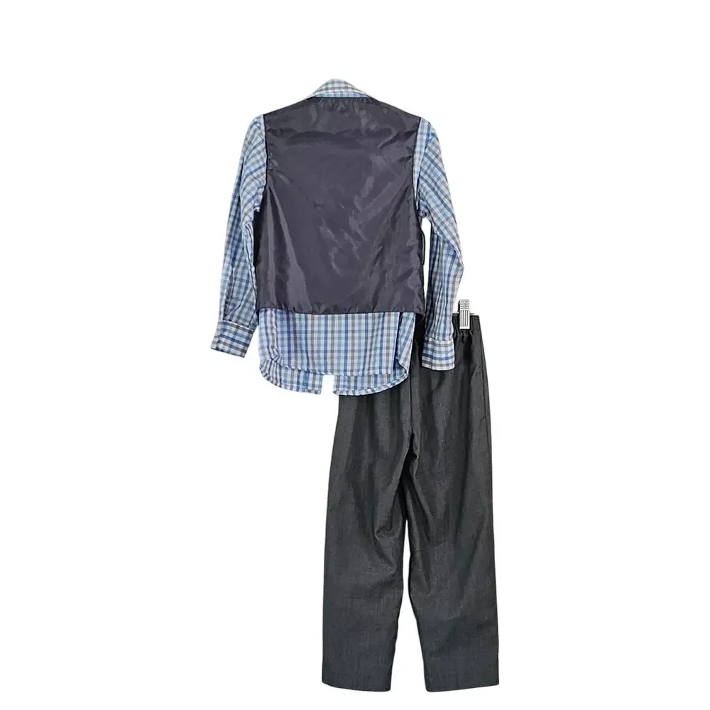 Nautica Boys Size 5 Three Piece Suit Set Gray/Blue EUC